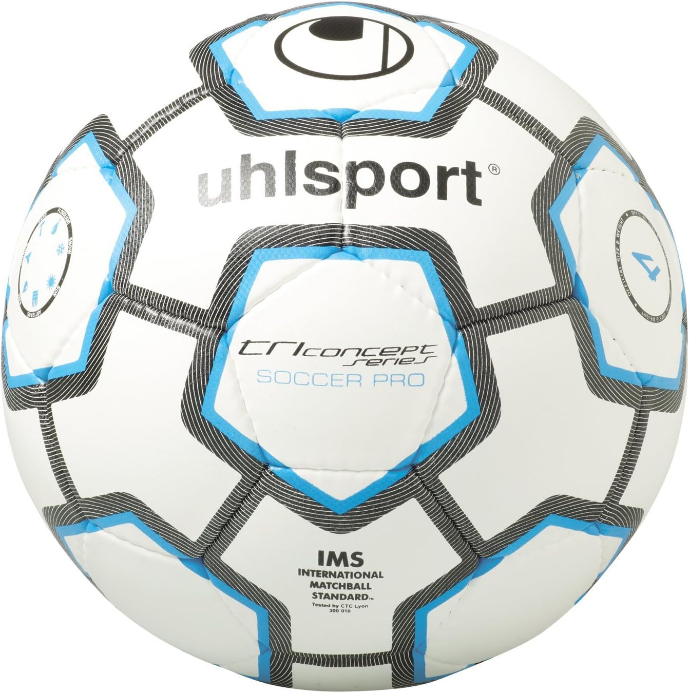 Guanto da portiere Uhlsport Fangmaschine Supergrip Fingersurround Nero/Bianco/Energy Blue LE