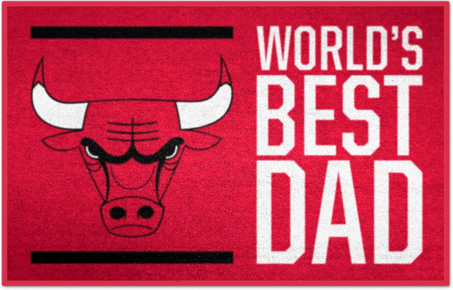 FANMATS 31181 Chicago Bulls Starter Mat Accent Rug - 19in. x 30in. | Sports Fan Home Decor Rug and Tailgating Mat World's Best Dad Starter Mat