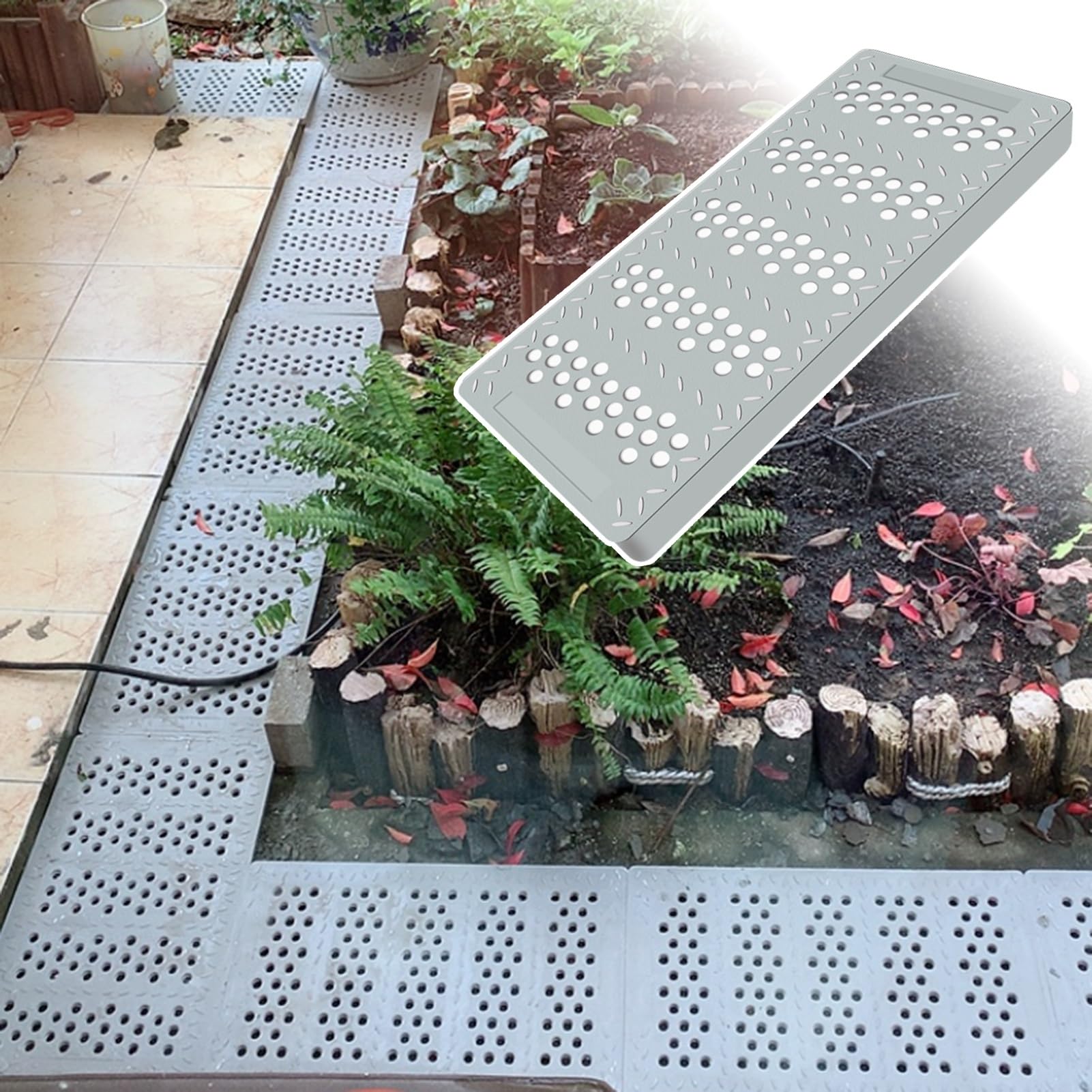 Couvercle de drain de tranchée intérieur extérieur avec grille de garage