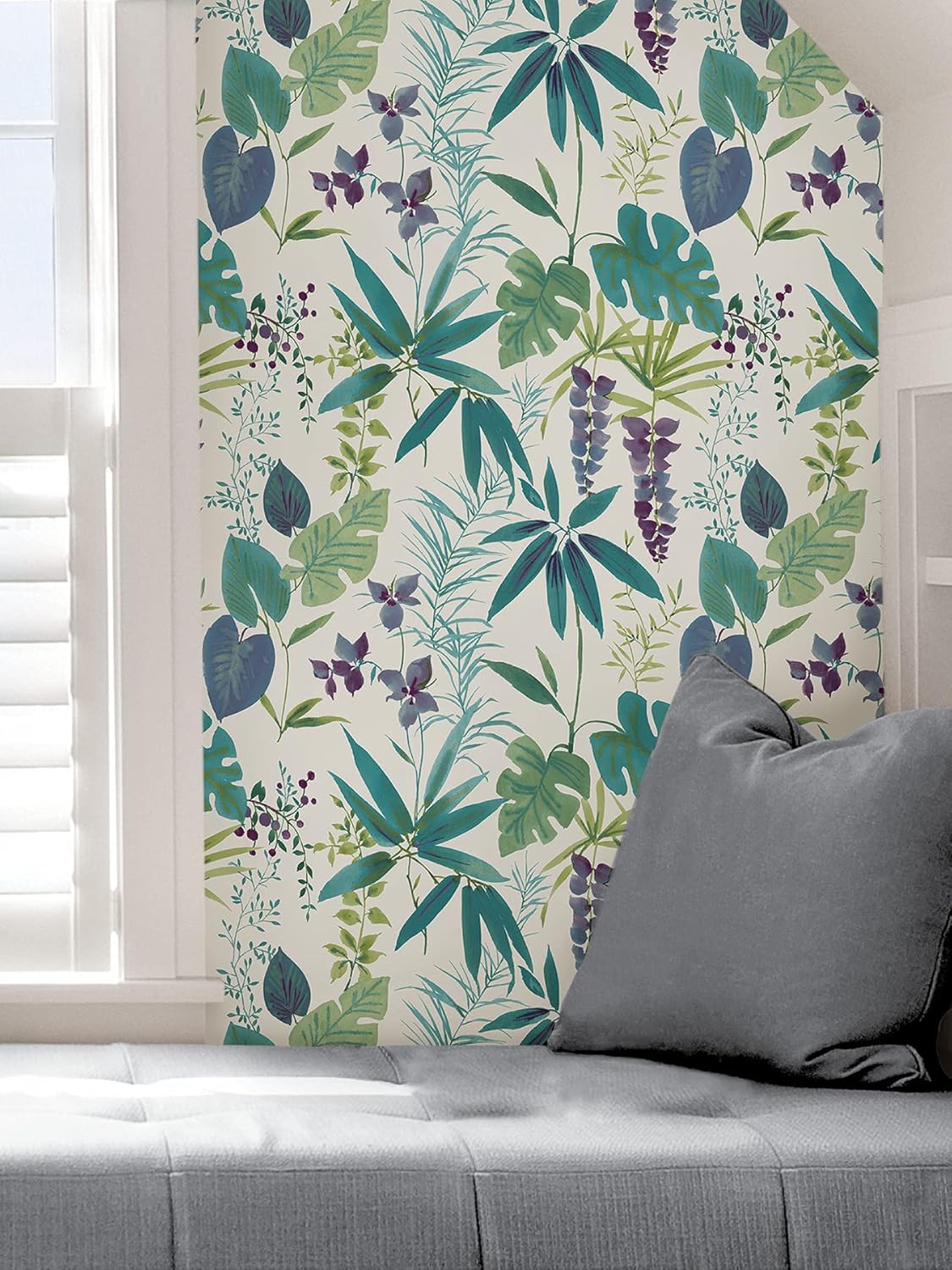 NuWallpaper NUS4006 Teal Maldives Peel & Stick Wallpaper, Green