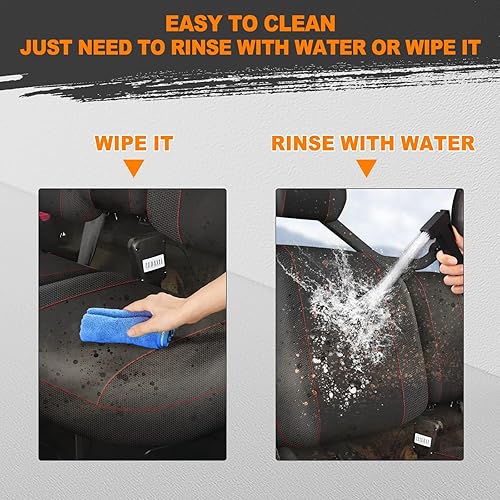 Miniatura 33 de BORDAN Funda de asiento UTV para Polaris Ranger 500 700 800 2002-2008 (solo asiento delantero), resistente al agua 1680D, protección completa, juego