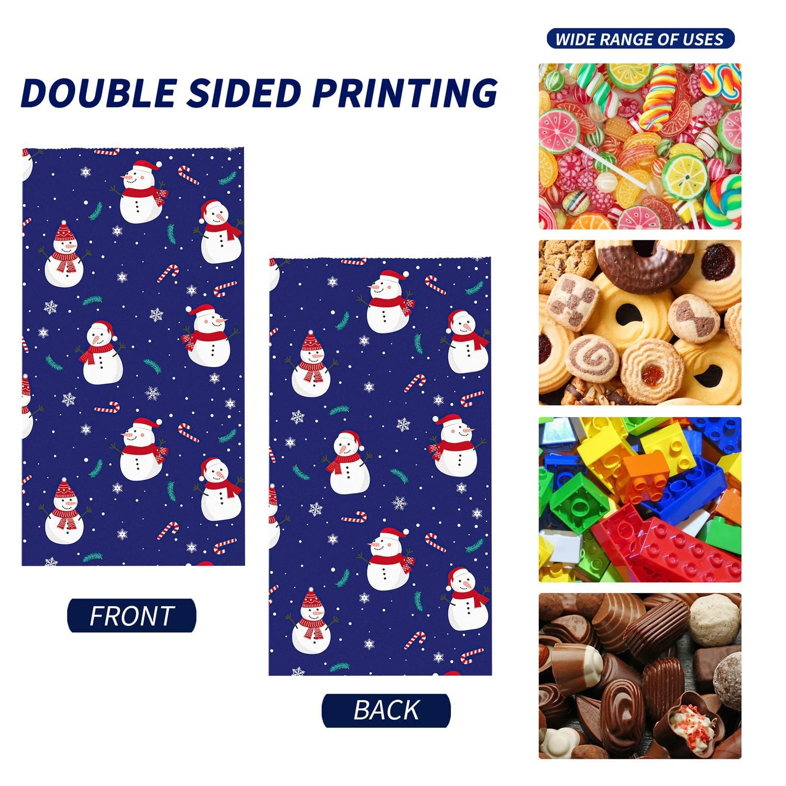 MIMIND 72 sacchetti di carta con 6 adesivi di stile e 3 carta velina colorata per feste di Natale