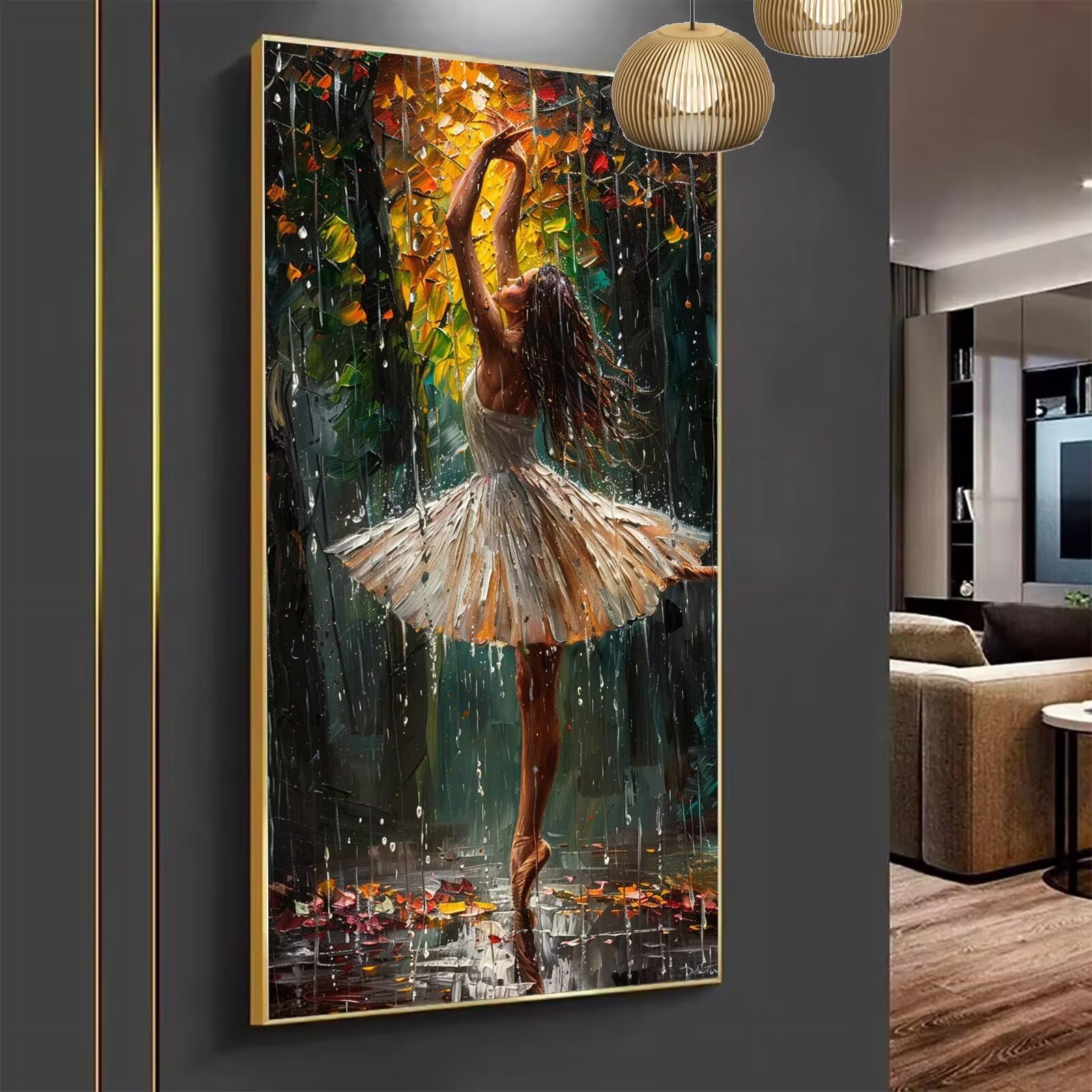Malen Nach Zahlen Erwachsene Groß Frau Malen Nach Zahlen Tänzer Malen Nach Zahlen Kinder Handgemalt Ölgemälde Paint by Numbers mit Pinseln und Acrylfarben kreativ set für erwachsene 70x140cm M-1034