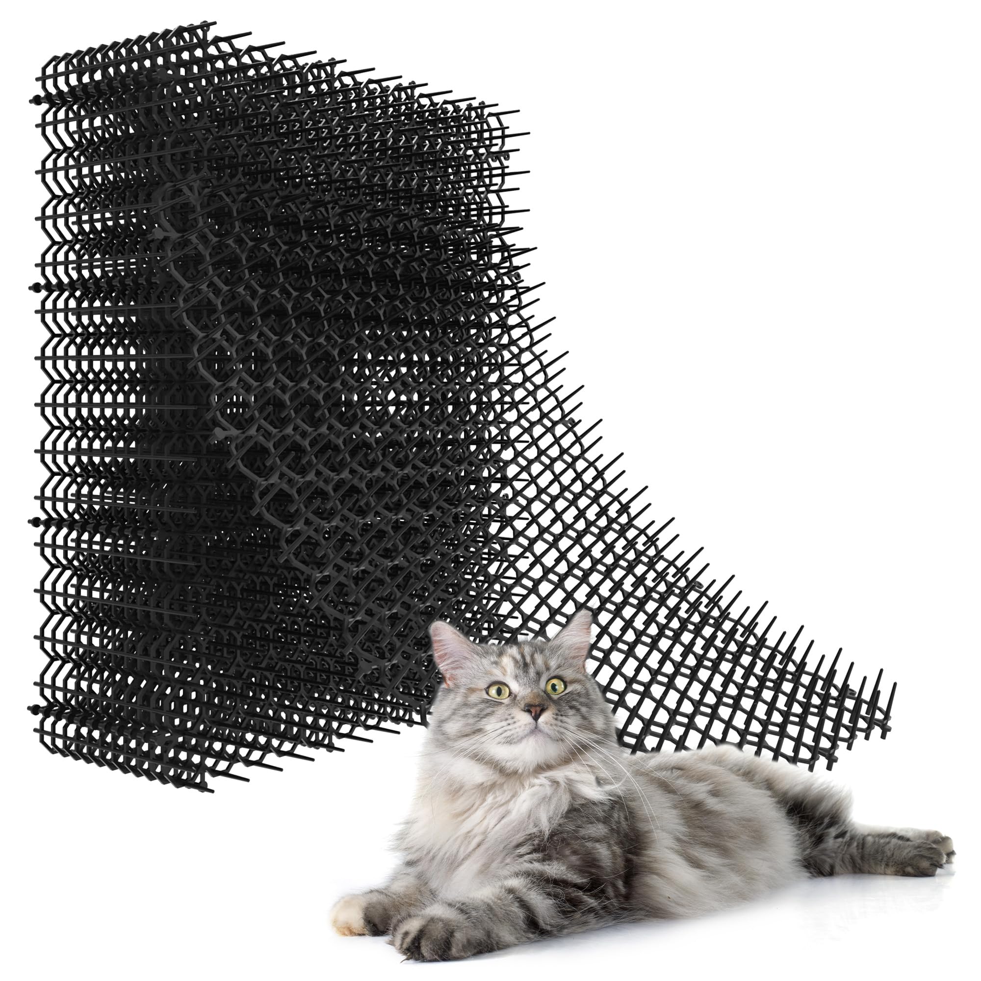 40 x 20 cm - Rejilla Pinchos Anti Gatos Pinchos para Gatos Exterior,Repelente para Gatos, Estera Disuasoria para Gatos, Perros(12 Unidades)