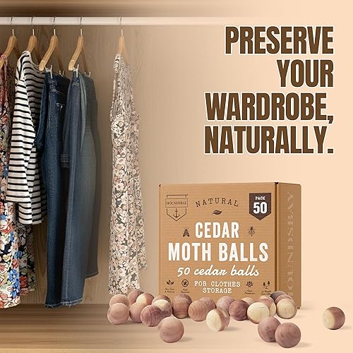 Miniatura 9 de 50 bolas de cedro para la ropa - Olor fresco para armarios y cajones - Protección para prendas - Ambientador de cedro para armarios y protección