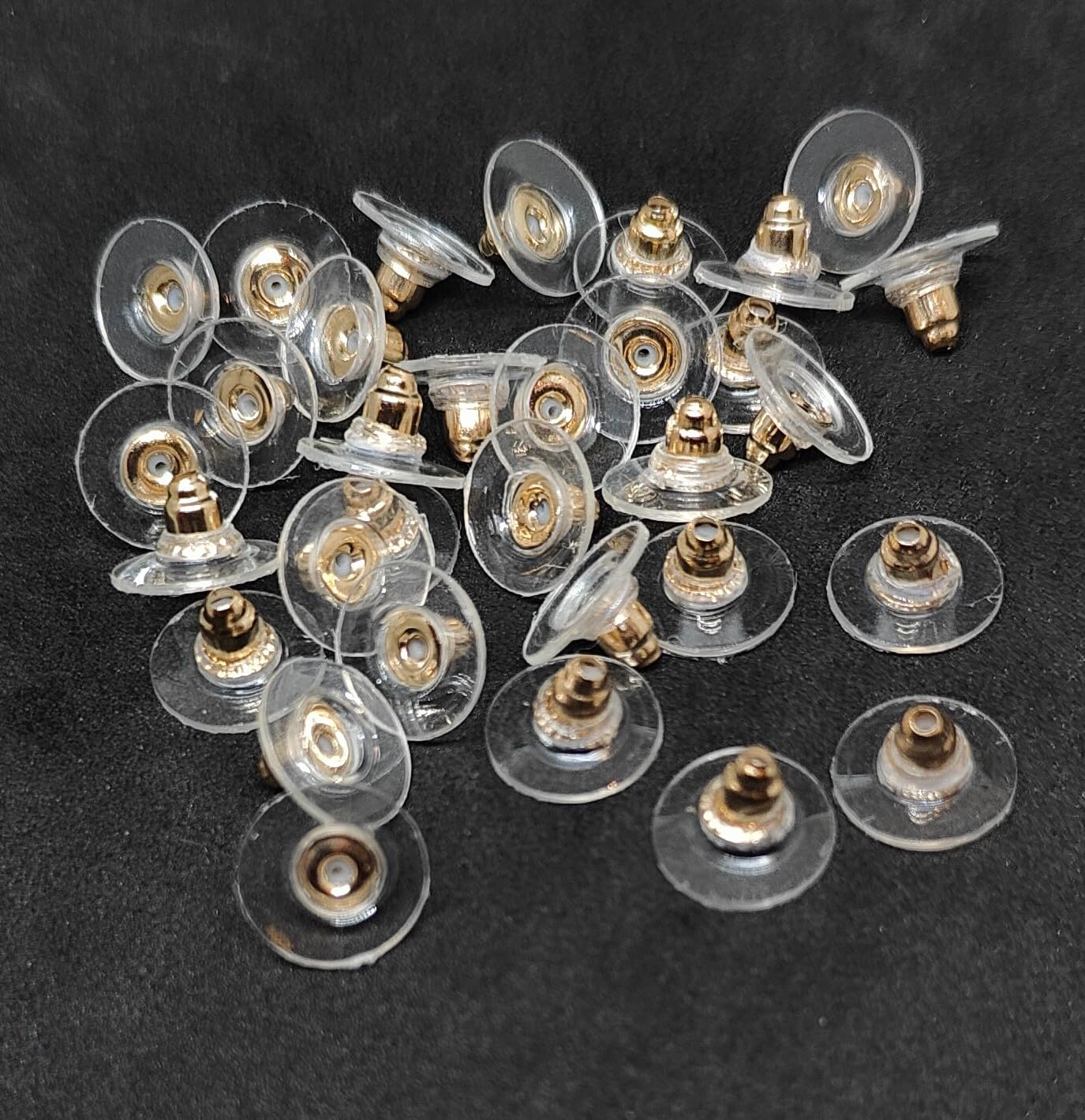 KUMU Jewellery Tools (200 Pcs Approx) Findings Golden Bullet Clutch with Silicone Rubber Pad/Earring Stopper/Earring Nut/Earring Golden Back (Rose Gold 100 Pairs Approx) 4
