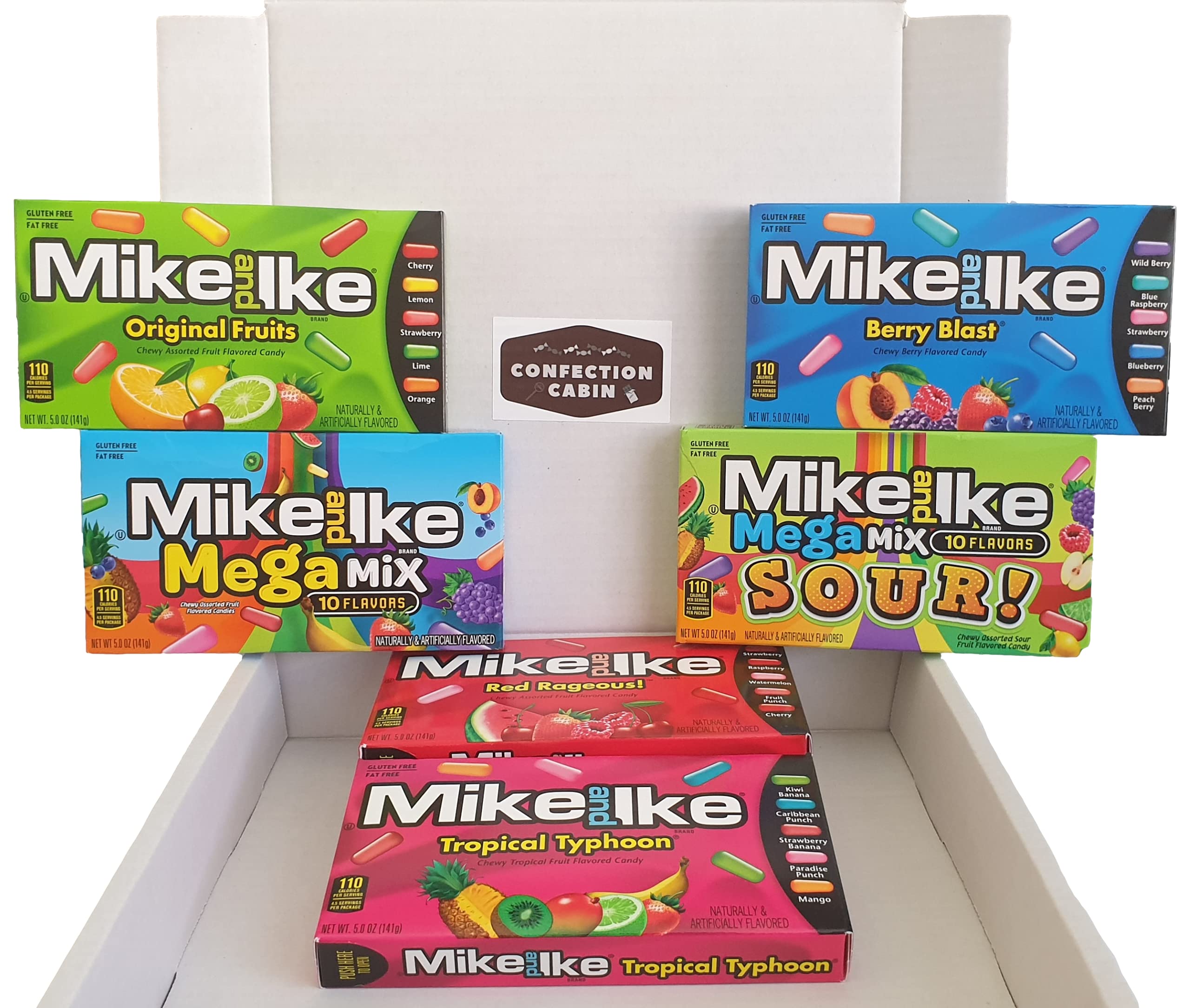 Buy Mike and Ike Chewy Fruit Flavoured Candies American Sweets Selection Box in Original, Mega