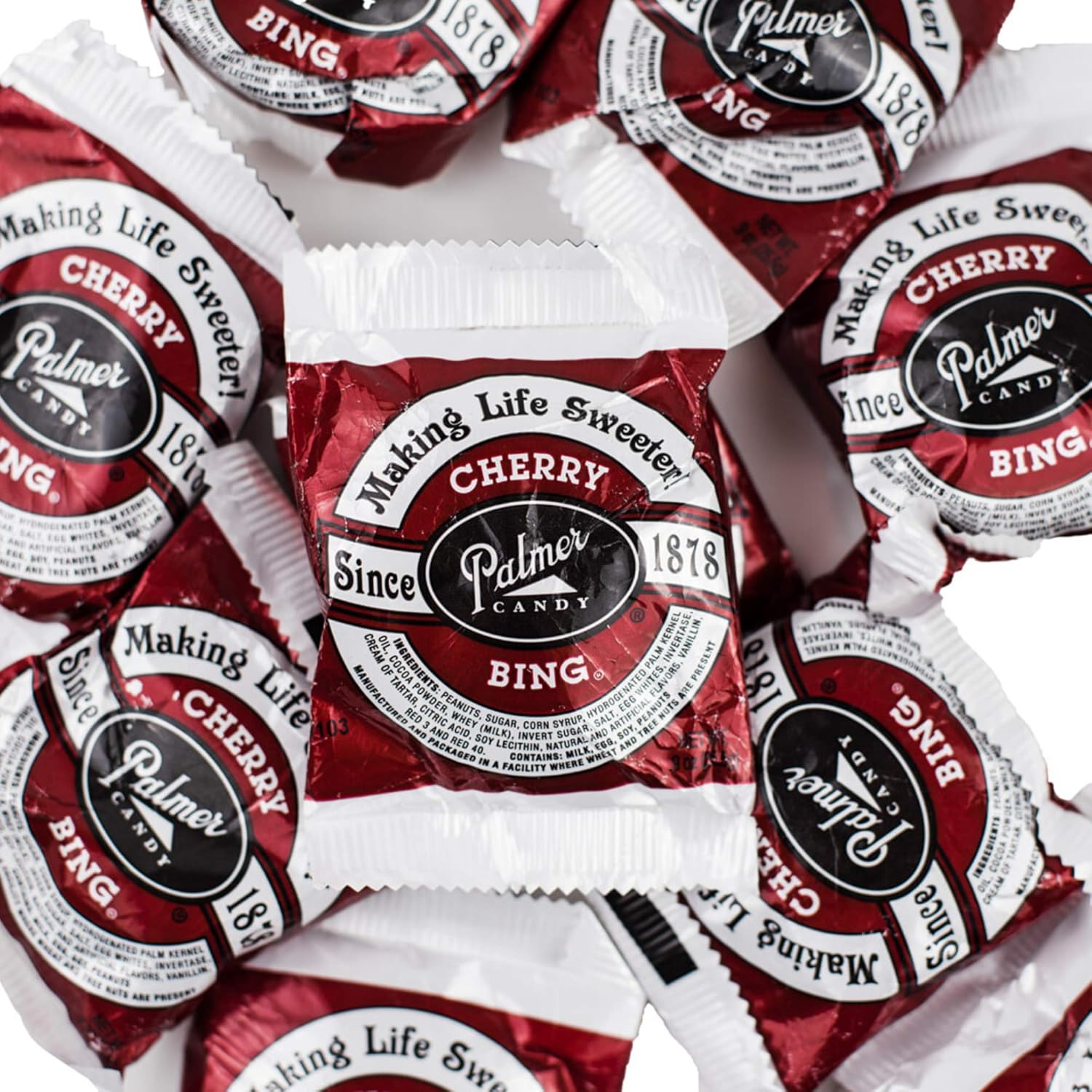 Palmers Twin Bing Candy Bar Snack Size Bag - (3-Pack) - Chocolate Covered Cherry Nougat Candy Bars