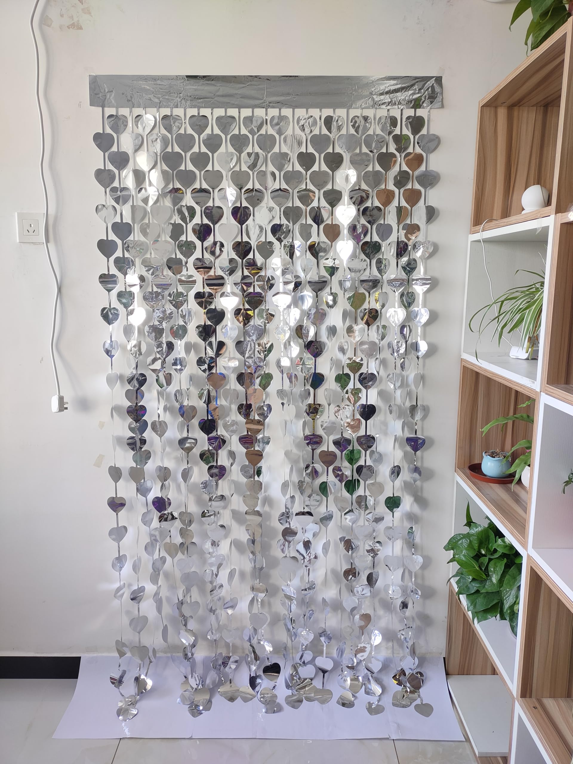 2 Tende A Frange Metallic 1x2m - Decorazione Feste Matrimonio Compleanno Viola - Foto 7