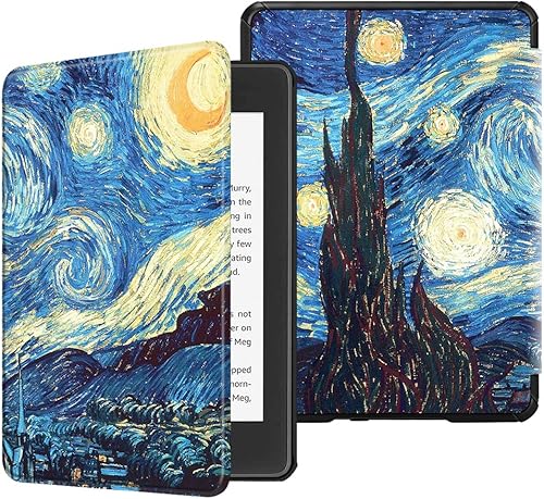 Miniatura 9 de Fintie - Funda delgada para Kindle Paperwhite (décima generación del 2018), piel sintética ligera prémium con función automática de apagar y Galaxia