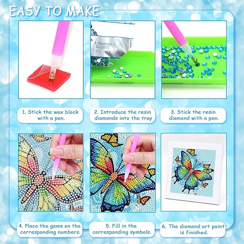 Miniatura 7 de Libfx Kits de arte de diamantes para niños con marco de arte de diamantes para niños, niñas, niños, principiantes, artes y manualidades para niños