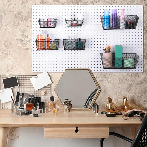 Miniatura 5 de 6 cestas de tablero de clavijas para montaje en pared, cestas de tablero de clavijas de 3 tamaños, accesorios de tablero de clavijas, canasta para