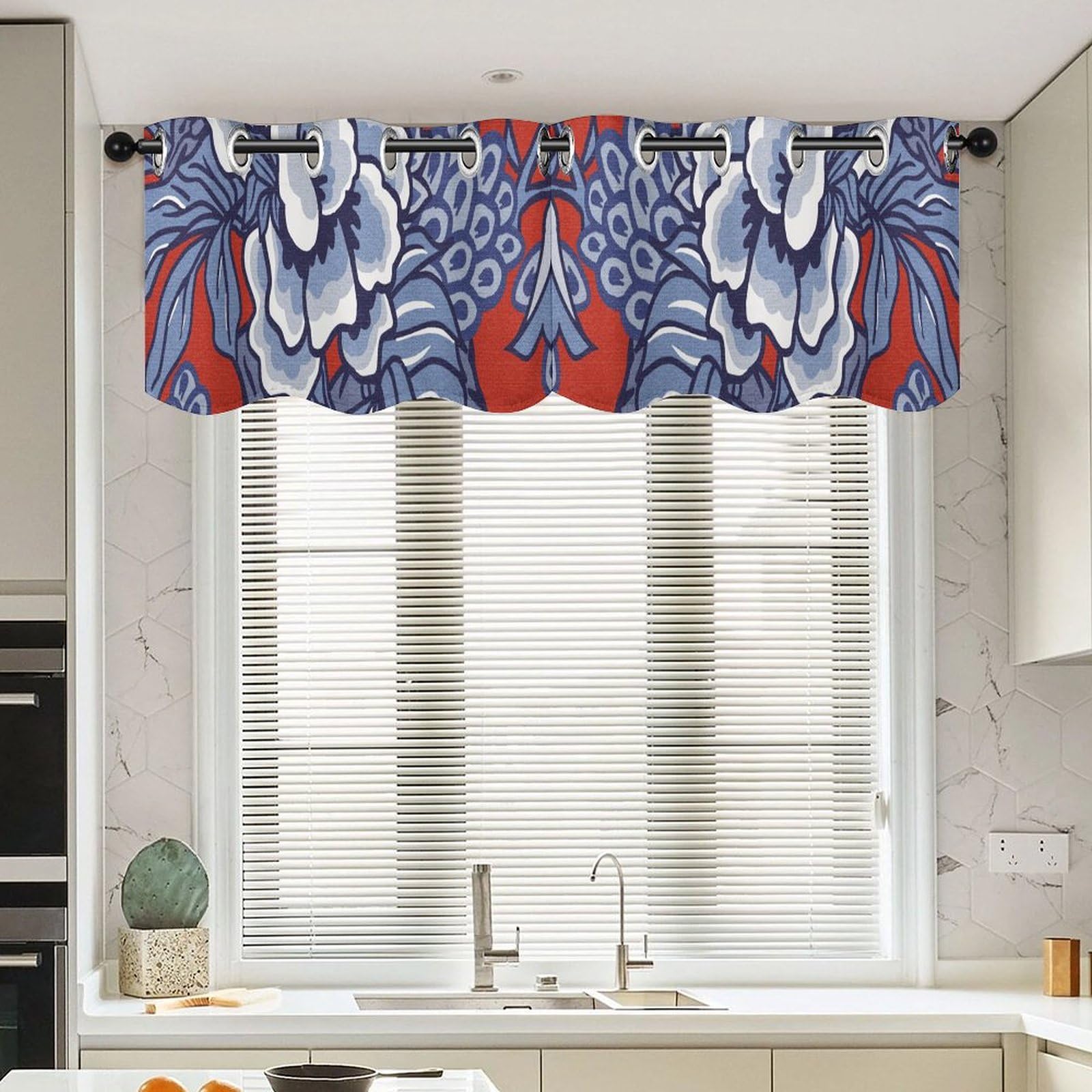 Cenefas para cocina y salón estilo chinoiserie de 52 x 18 pulgadas en dos paneles
