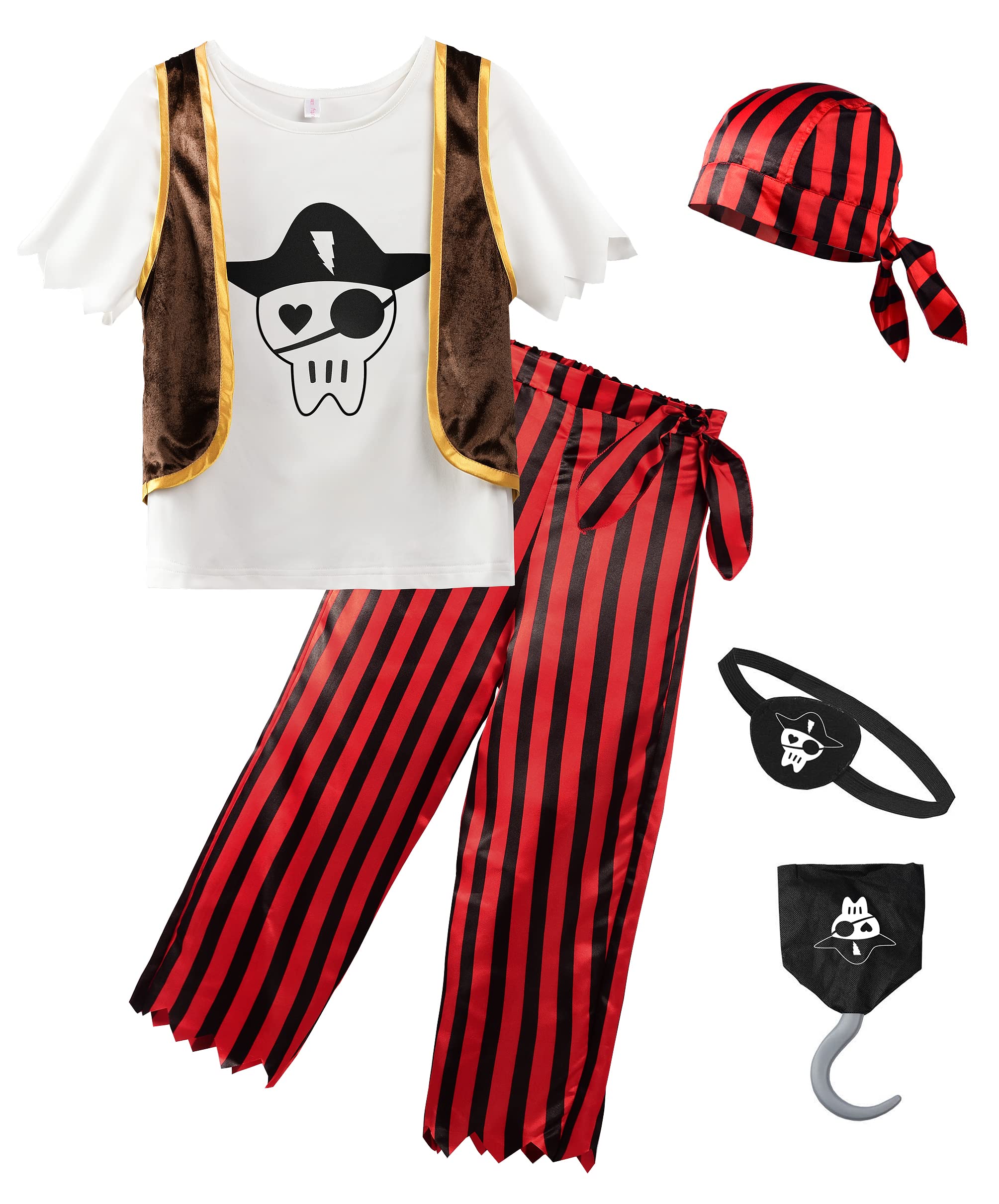 ReliBeauty Boys Pirate Costume Child Role Play Set
