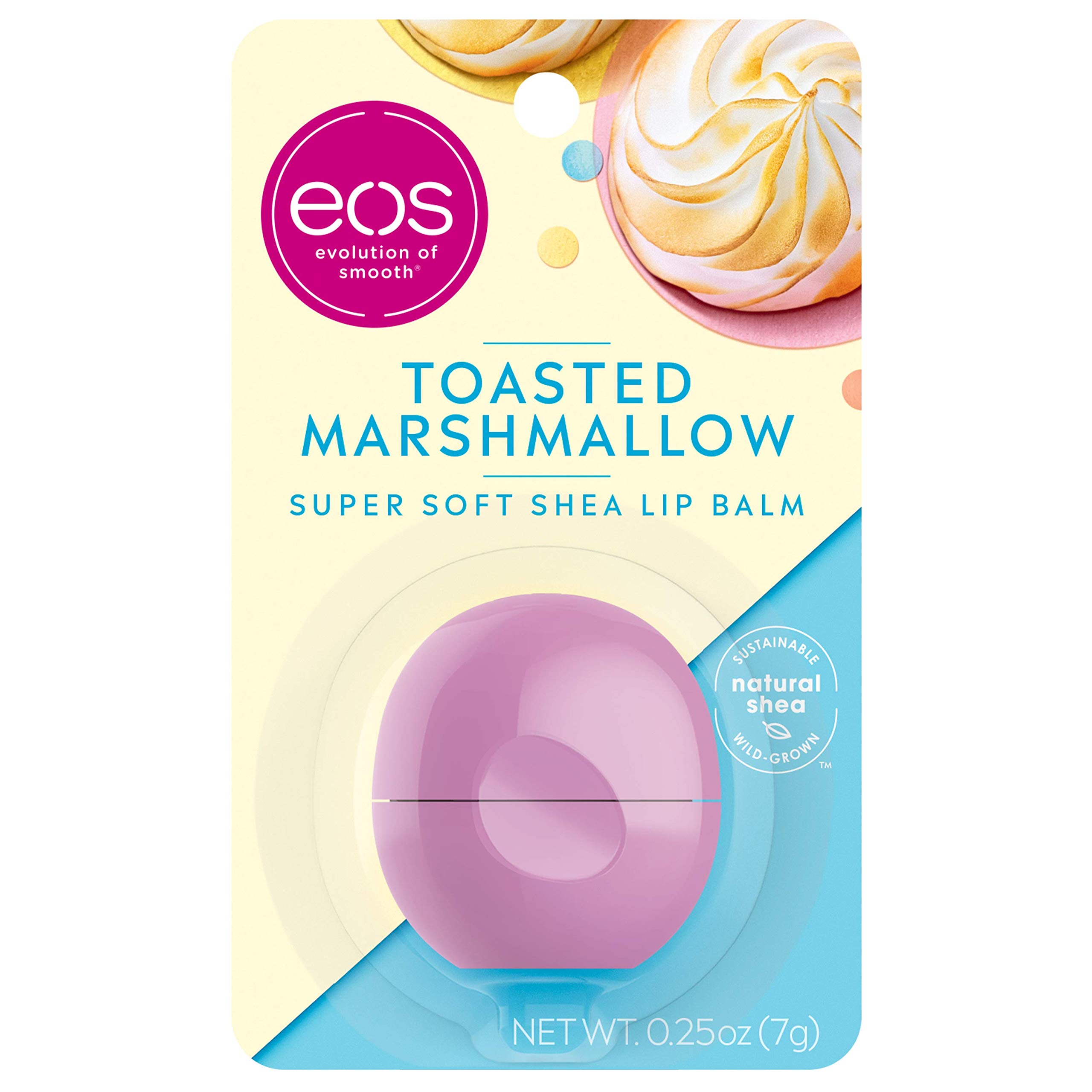eos Super Soft Shea Lip Balm - Toasted Marshmallow | 24 Hour Hydration | Lip Care to Moisturize Dry Lips | Gluten Free | 0.25 oz