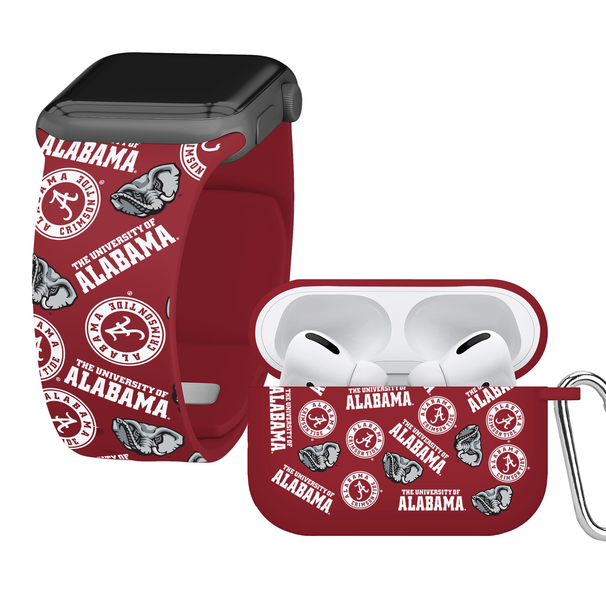 AFFINITY BANDS Alabama Crimson Tide HD Combo Package Compatible with Apple Watch and AirPods Pro (38/40/41mm (42mm Series 11) Short Random)