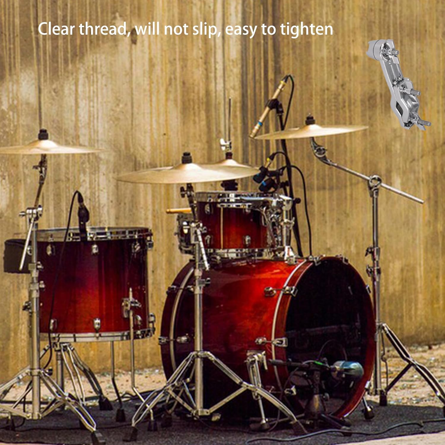 Bstinay Percussion Drum Connecting Bracket Drum Set Connecting Clamp Holder Bracket Rod