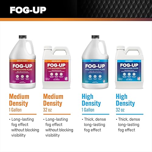 Miniatura 7 de FogUp - Jugo de niebla de densidad media, extremadamente duradero, alto rendimiento, no tóxico, inodoro, a base de agua, líquido para máquina de