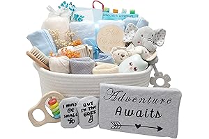 27-Piece Baby Shower Gift Basket for Boy: Newborn Baby Essentials