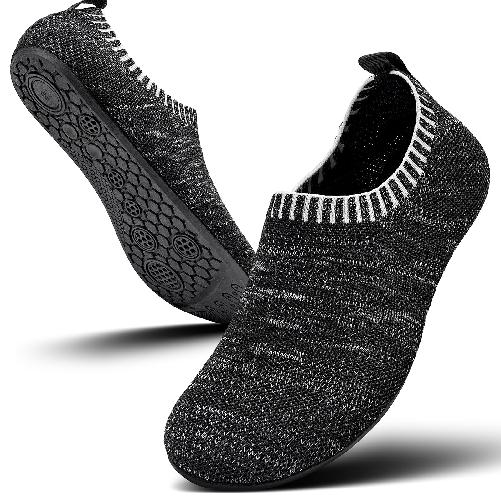 Sosenfer Hausschuhe Herren Damen Barfuss Schuhe Damen Rutschfest Slip on Slipper Flache Barfusshausschuh Home Kuschelige Pantoffel Geschlossen Unisex