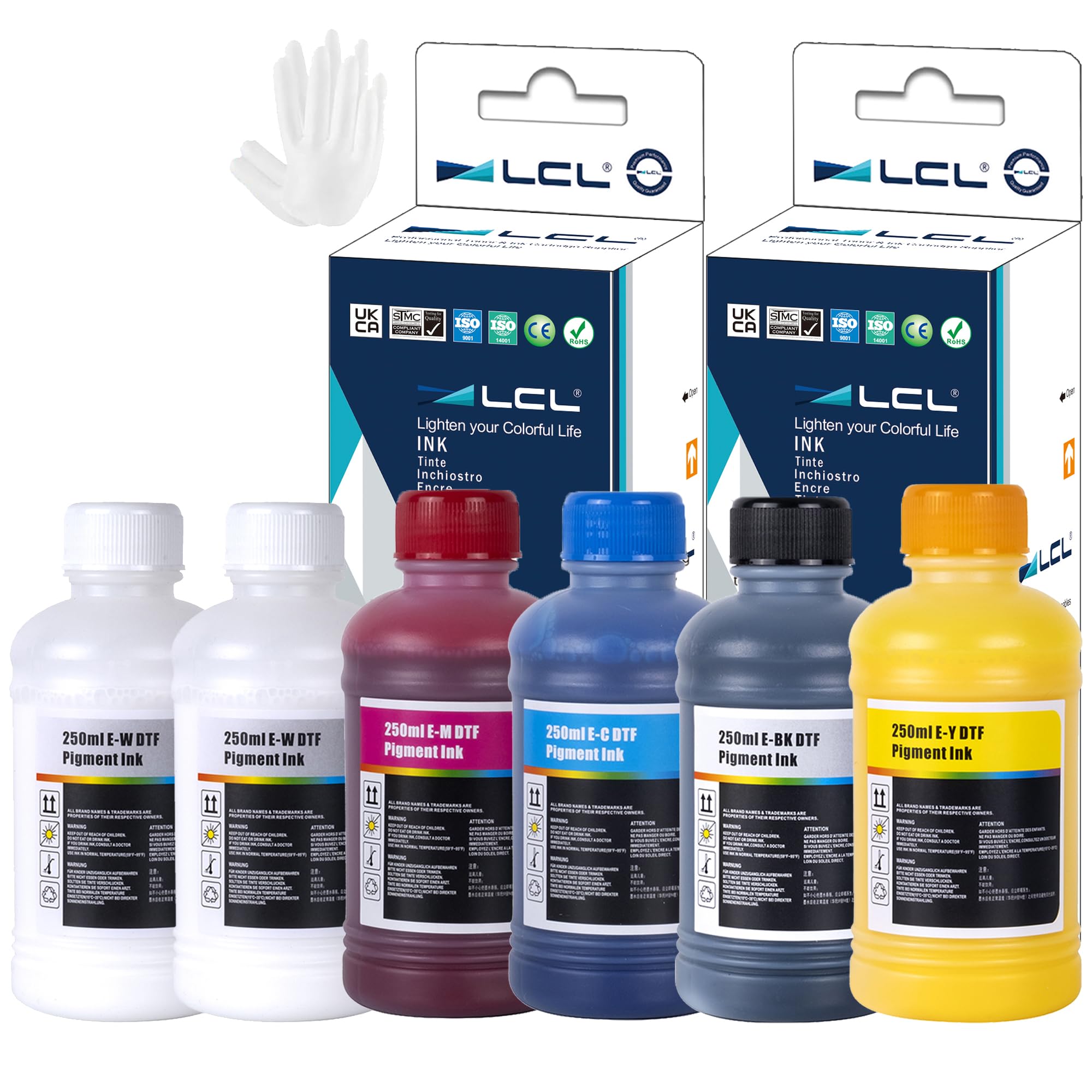 LCL Premium DTF Ink 1500ML-DTF Transfer Ink for PET Film Refill for DTF Printers ET-8550 XP-15000 L1800 L805 R1390 R2400 Heat Transfer Printing Direct