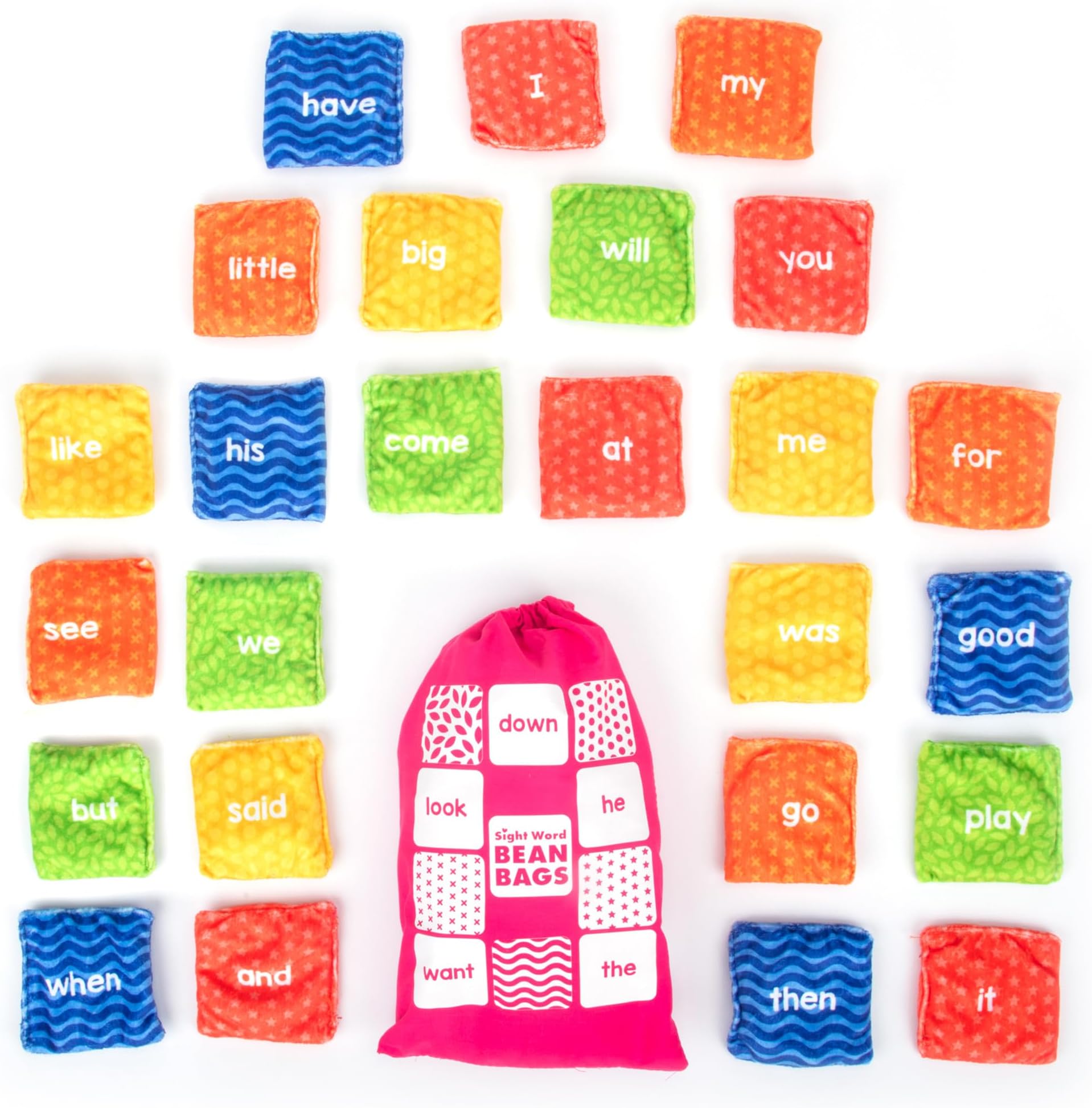 Learning Resources Sight Word Bean Bags, Ages 4+, Sight Words Games, Help with Phonics and Spelling, Tactile Bean Bags for Kids Throwing, Fidget Texture Sensory Beanbags