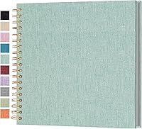 Vista 27 de Álbum de fotos autoadhesivo para scrapbook, páginas grandes, libro de recortes de lino, con capacidad para fotos de 2 x 3, 4 x 6, 5 x 7, 8 x 10