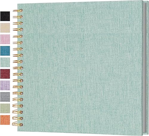 Miniatura 27 de Álbum de fotos autoadhesivo para scrapbook, páginas grandes, libro de recortes de lino, con capacidad para fotos de 2 x 3, 4 x 6, 5 x 7, 8 x 10