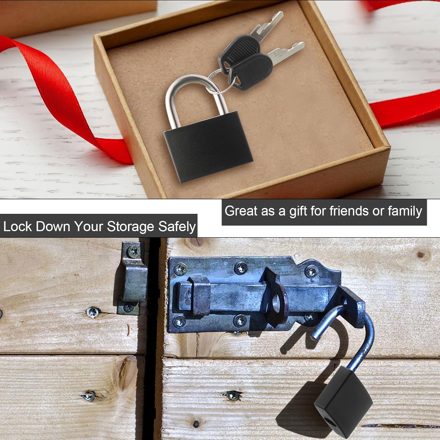 30 Pcs Aluminum Keyed Alike Padlocks - 60 Keys Included, 33mm, Small Luggage Locks Zinc Alloy Padlocks with Different Keys Suitable for Gates, Fences, Storage Lockers Cabinet(Black)