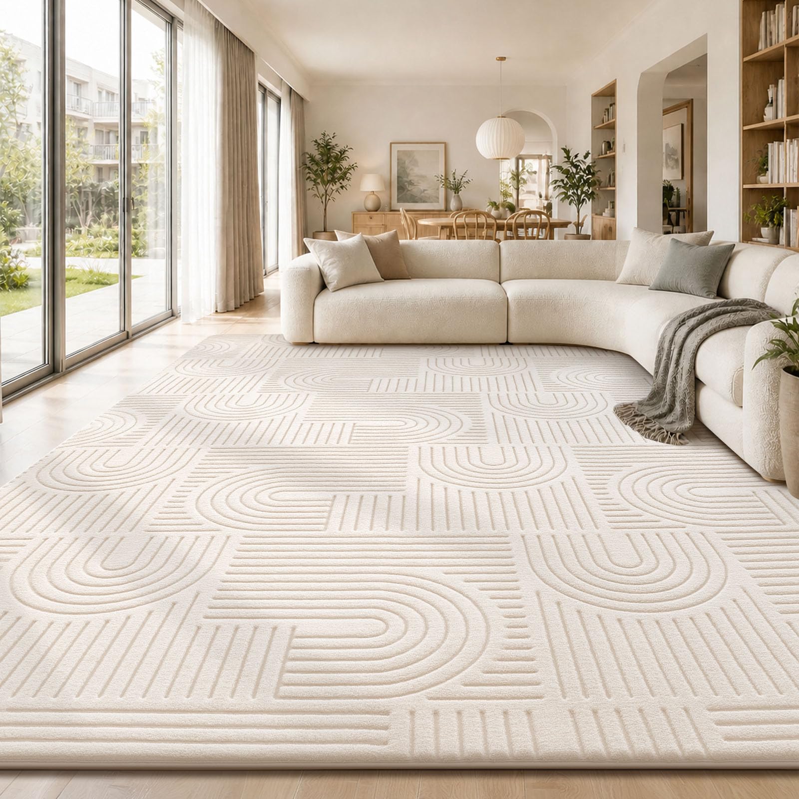 Sour Lemon Rugs Living Room Bedroom Large 160x230cm, Washable Cream Carpet โ image 1