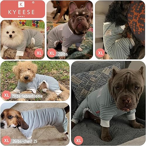 Miniatura 6 de KYEESE Pijama para perro, elástico, con tiras de 4 patas, pijamas para mascotas, cachorros, gatos, pijamas ligeras