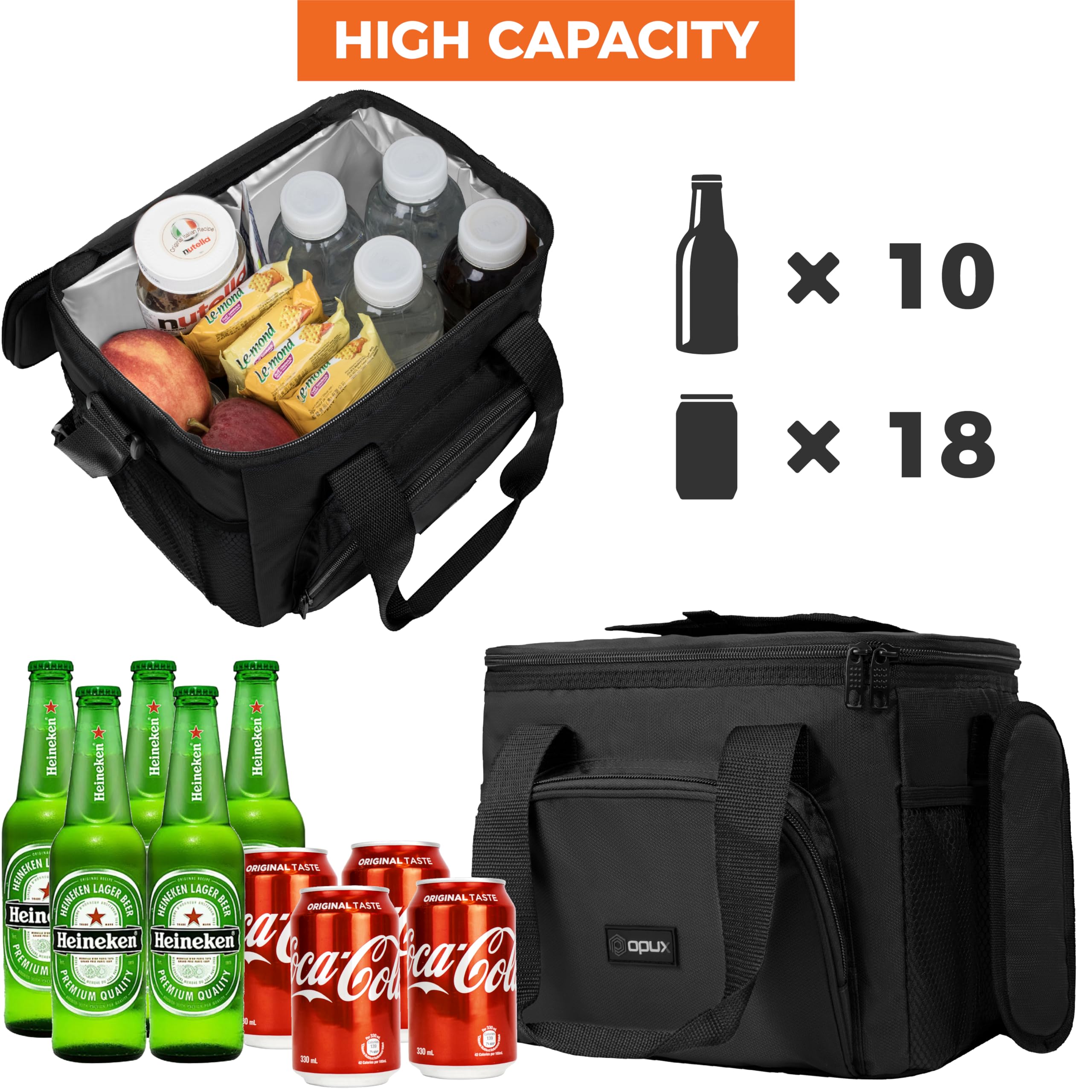 Premium con aislamiento bolsa térmica para el almuerzo por opux| duradero, funcional, fácil de usar | gran capacidad