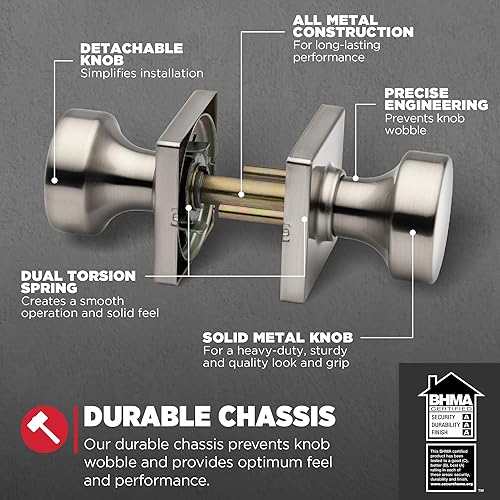 Vista 28 de Kwikset Pismo - Manija con cerradura y llave, para exterior, puerta de entrada y dormitorio, con seguridad antirrobo SmartKey Rekey y Microban, Mate