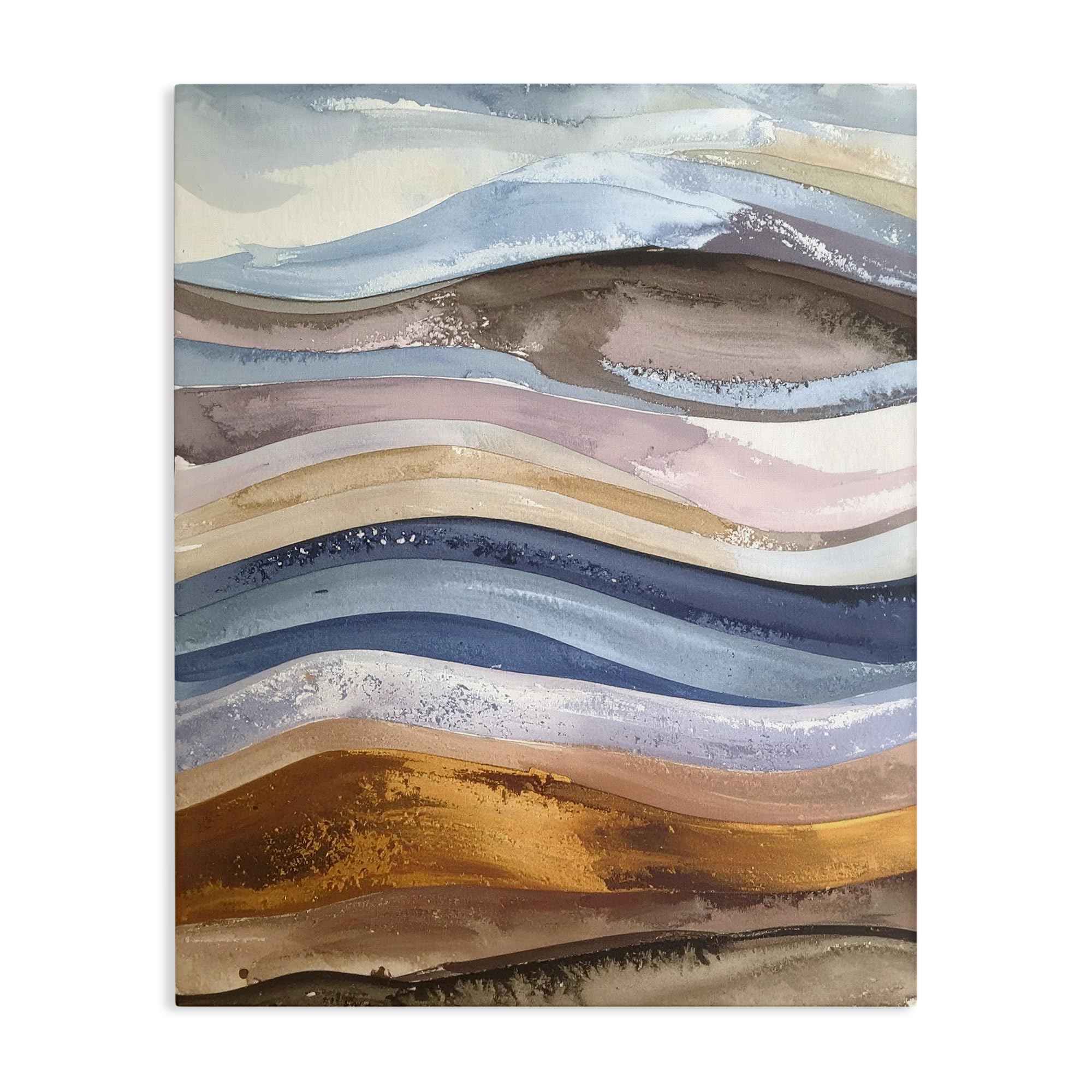 Stupell Industries Layered Ocean Horizon Waves 'Ocean Flow Layers', Canvas Art, 24 X 30 Inches, Easy To Hang And Sturdy, Made In Usa, By Alonza Saunders