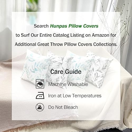 Miniatura 5 de Juego de 2 fundas de almohada de hoja de olivo de 18 x 18 pulgadas, fundas cuadradas decorativas de felpa blanca y verde, fundas modernas para