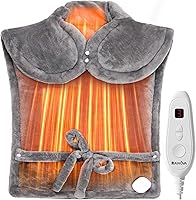 Vista 10 de RAINOVA Almohadilla térmica para espalda, cuello y hombros, almohadilla eléctrica con 6 ajustes de calor, regalos de cumpleaños de Navidad