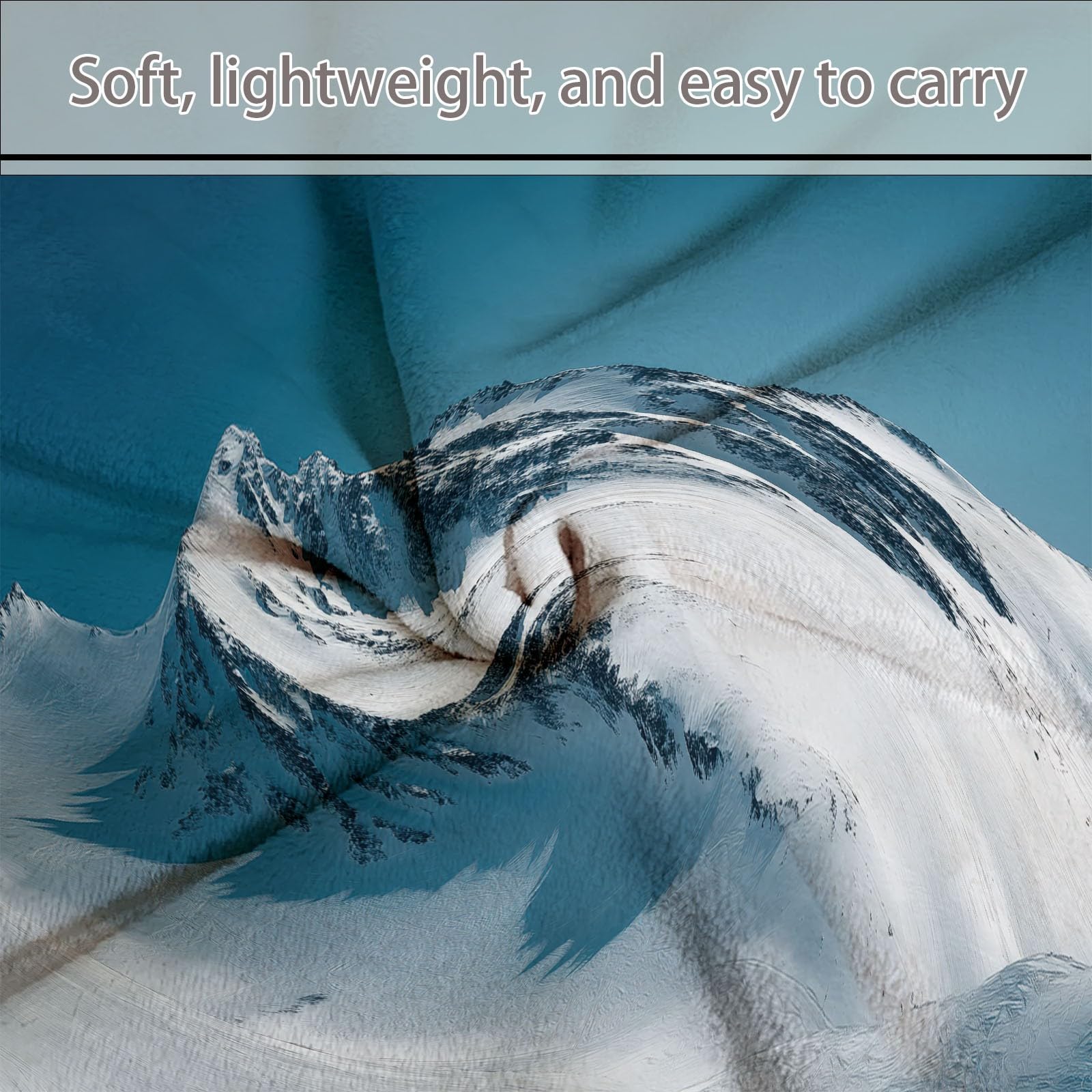 Générique Couverture Polaire Bleu, Neige Montagnes Ski Flanelle Couverture pour Canapé Lit Voyage Plaid Chaise, 220 x 240 cm Couvertures de Lit Doux et Chaud pour Toutes Les Saisons