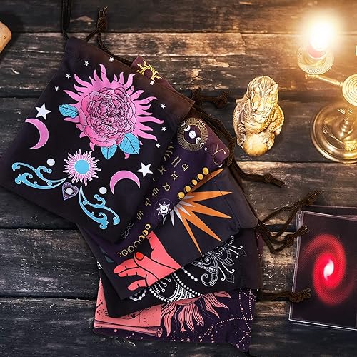 Miniatura 3 de EYNDYN 9 bolsas de almacenamiento de terciopelo para tarjetas de tarot, bolsa de almacenamiento para joyas, tarjetas de tarot, bolsa de