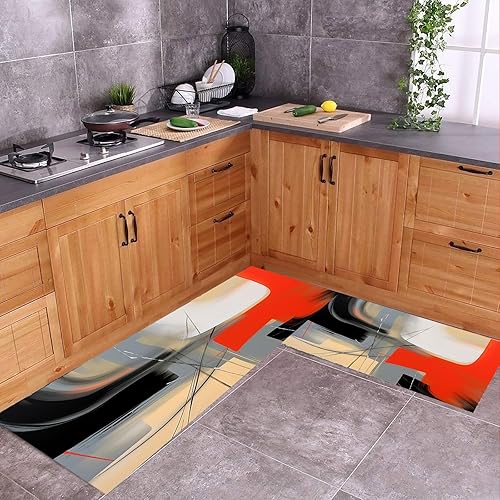 Miniatura 2 de Aesthetics - Tapete de cocina con diseño de mármol, antifatiga, antideslizante, cómodo, de pie, para chef