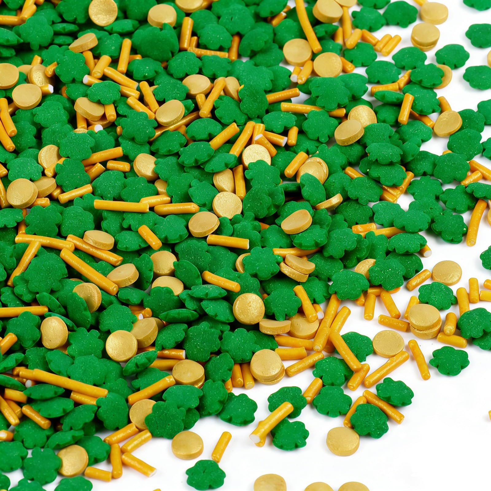 Photo 1 of **** EXP 12/27/2027 ***** St Patricks Day Sprinkles for Cake Decorating, 4.3oz Green Shamrock Sprinkles Mix Jimmies Confetti Round, Edible Baking Cupcake Cookie Decorations
