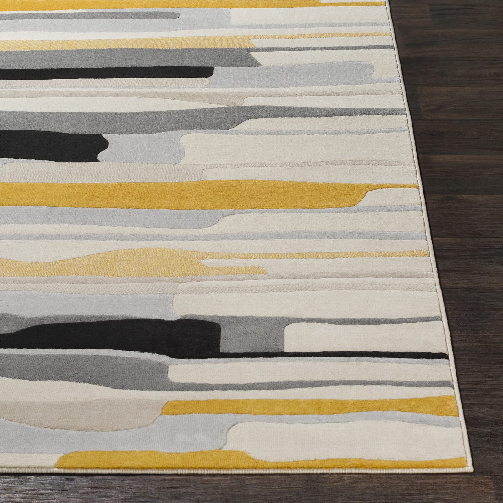 Livabliss Atlanta Boho 80x220 cm - Wohnzimmer, Schlafzimmer, Esszimmer, geometrisches Muster, Skandi Stil in Senfgelb, Grau, Beige