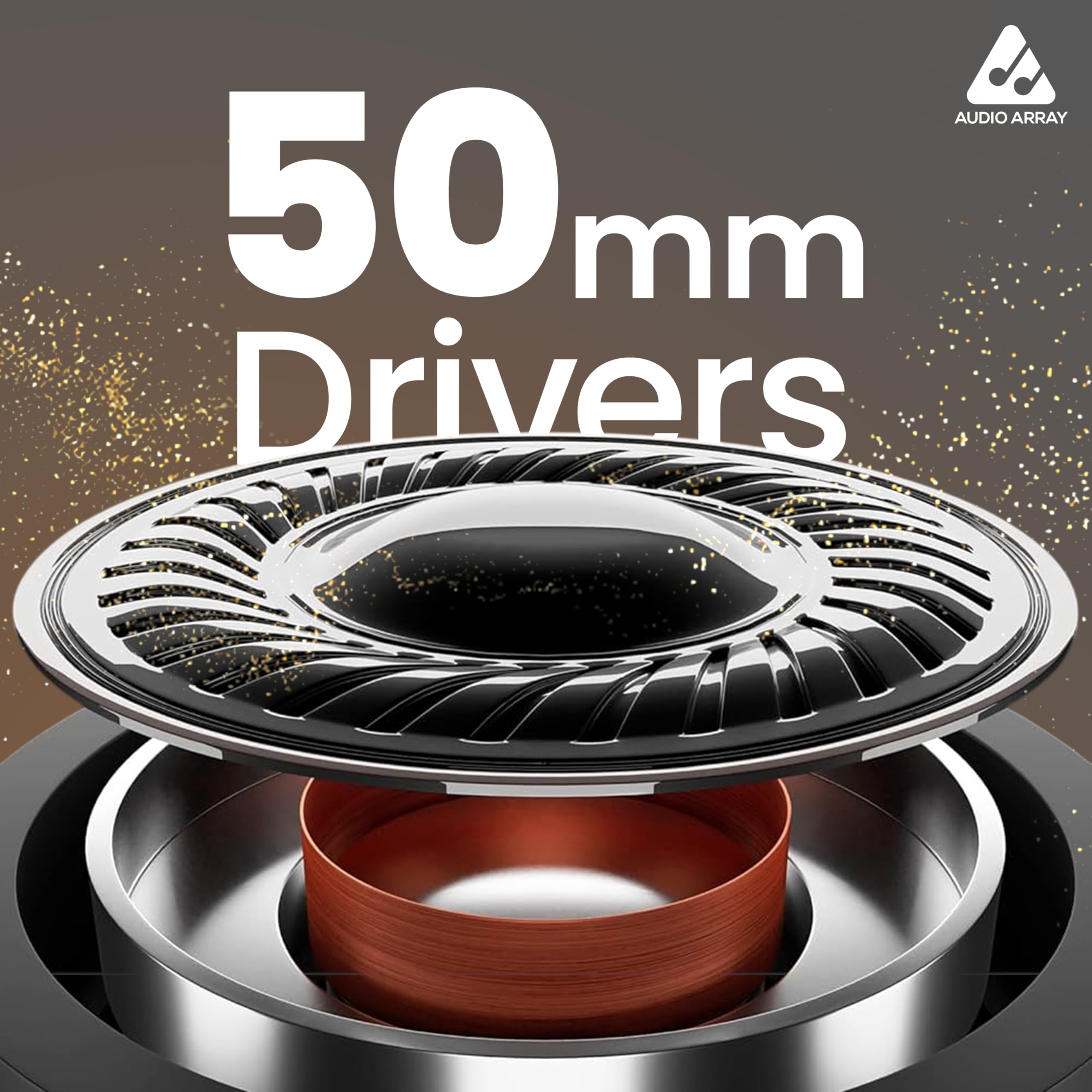 Audio Array AH-50 Profesjonalne słuchawki monitorujące DJ 50 mm | technologia portu udostępniania | składane, lekkie | podwójne odłączane kable z mikrofonem i kontrolami | dla DJ-ów, nagrywania