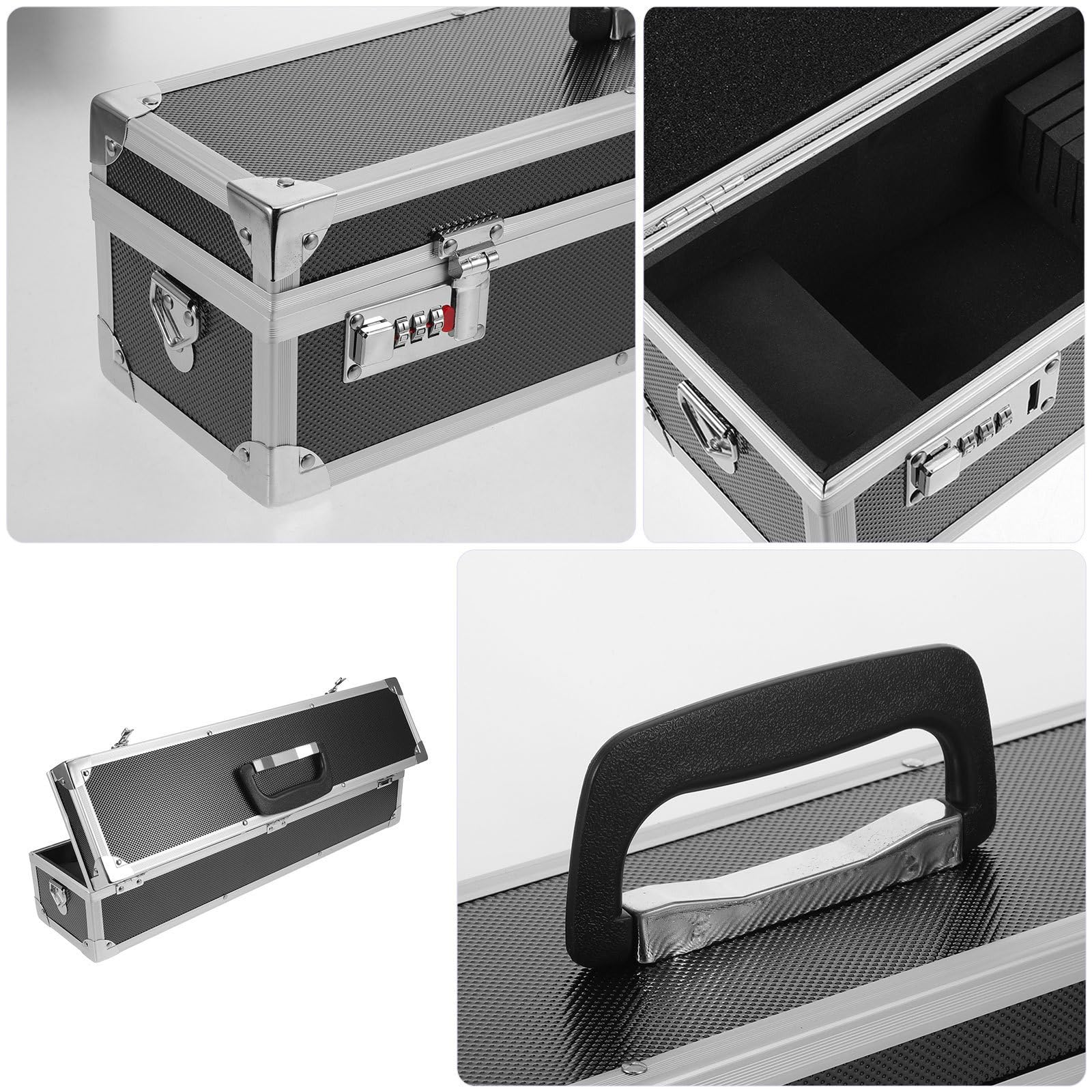 YARNOW Kompakter Messerorganizer aus Aluminiumlegierung mit 8 Slots und doppeltem Zahlenschloss – Aufbewahrungskoffer für Küchenmesser und Kochutensilien – Ideal für Camping und