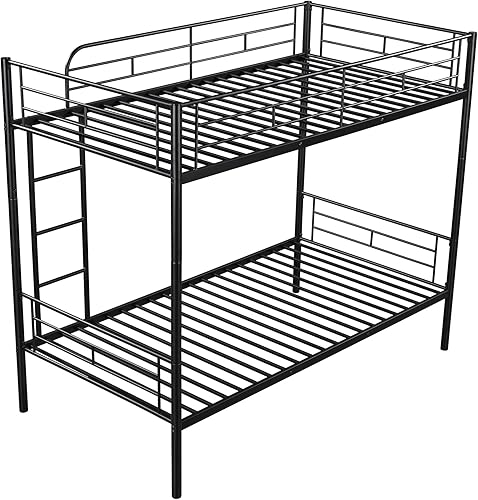 Miniatura 9 de Harper  Bright Designs Litera de metal de tamaño individual sobre individual literas de metal resistente se puede dividir en dos camas litera de