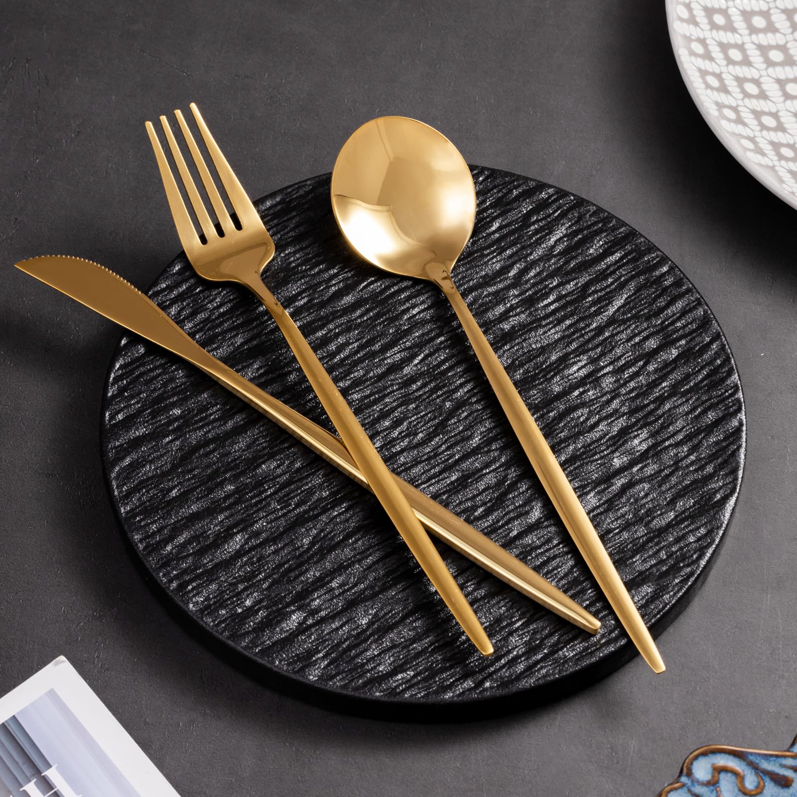 Set Posate 30 Pezzi Oro - Acciaio Inox 18/10 Per 6 Persone - Lavabile In Lavastoviglie - Foto 11