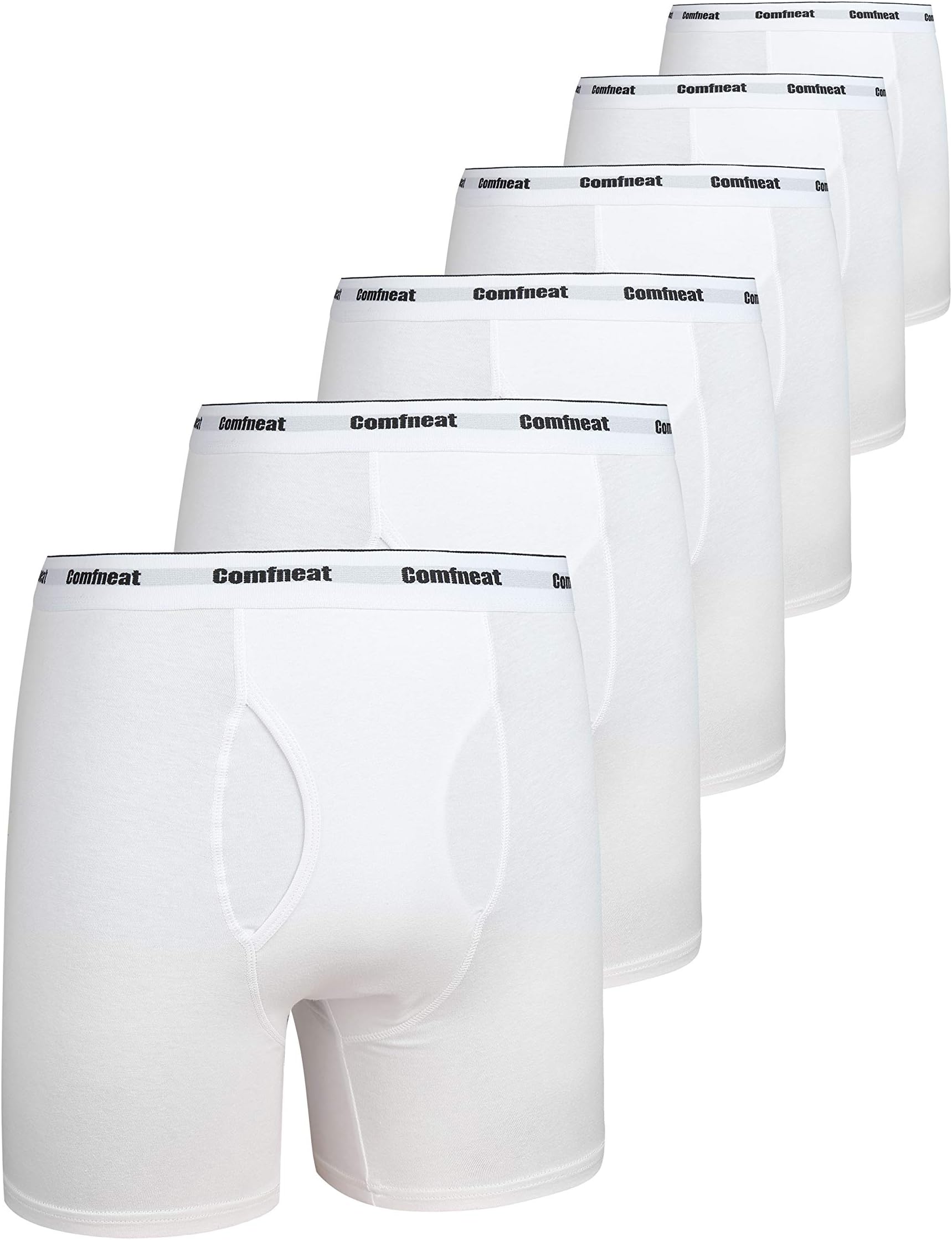 Comfneat Men's 5 or 7-Pack Boxer Briefs Stretchy Comfy Underwear Cotton Spandex Tag Free