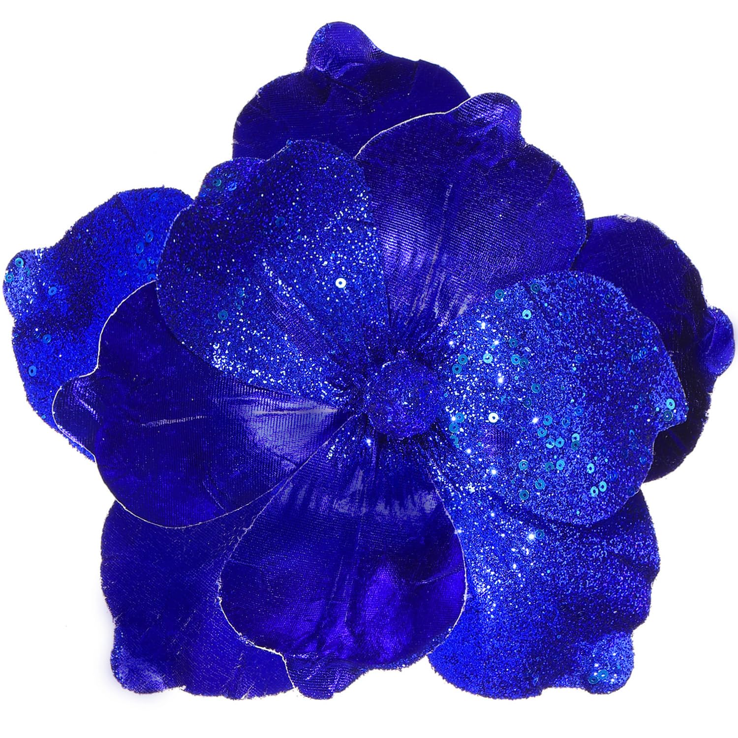 GL-Turelifes 10 grote glitter kerstbloem 6 stuks kunstmatige magnolia