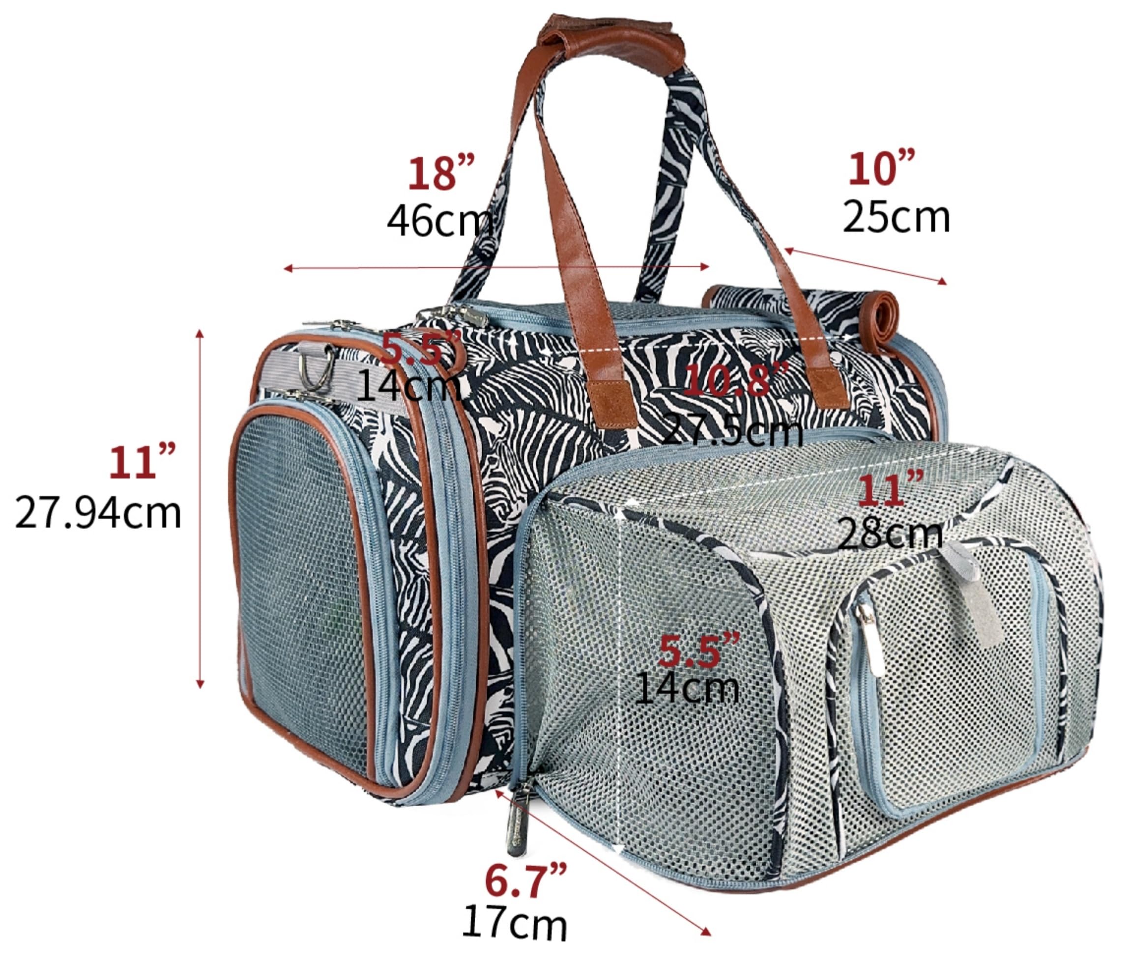 Mr. Peanut’s Gold Series Standard Size Expandable Pet Carrier (Zzzebra) - image 2