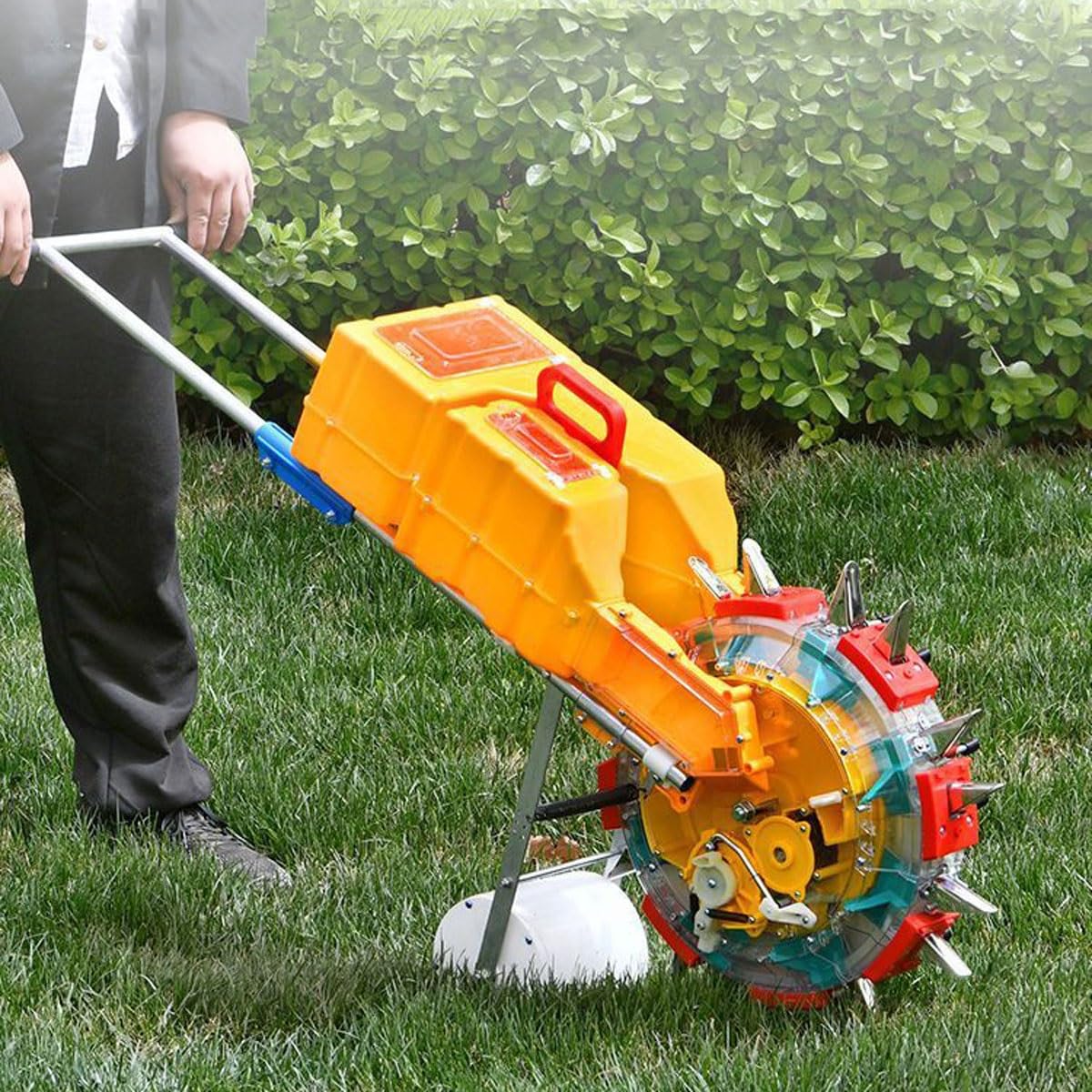 Semoir manuel à pousser, profondeur réglable pour le jardinage