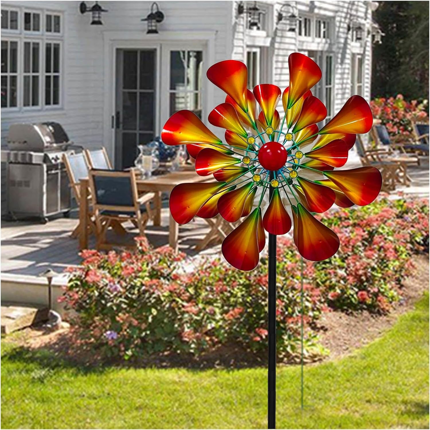 81in Yard Windmill, Garden Spinners Outdoor Clearance 360° Rotating Windmill Yard Art Outdoor Wind Spinner Gifts for Garden Lovers